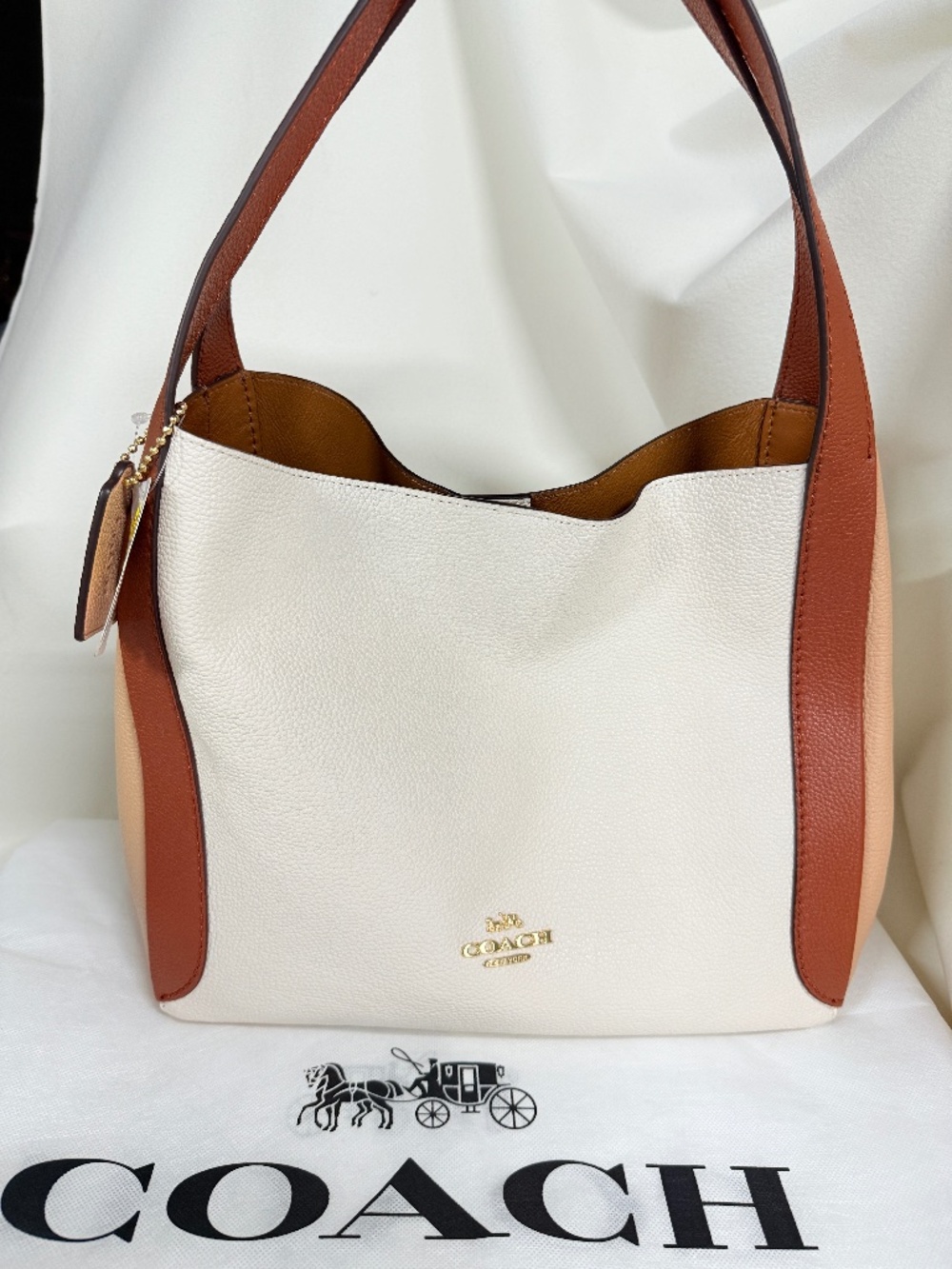 COACH 76088 Hadley hobo in colorblock Chalk Multicolor